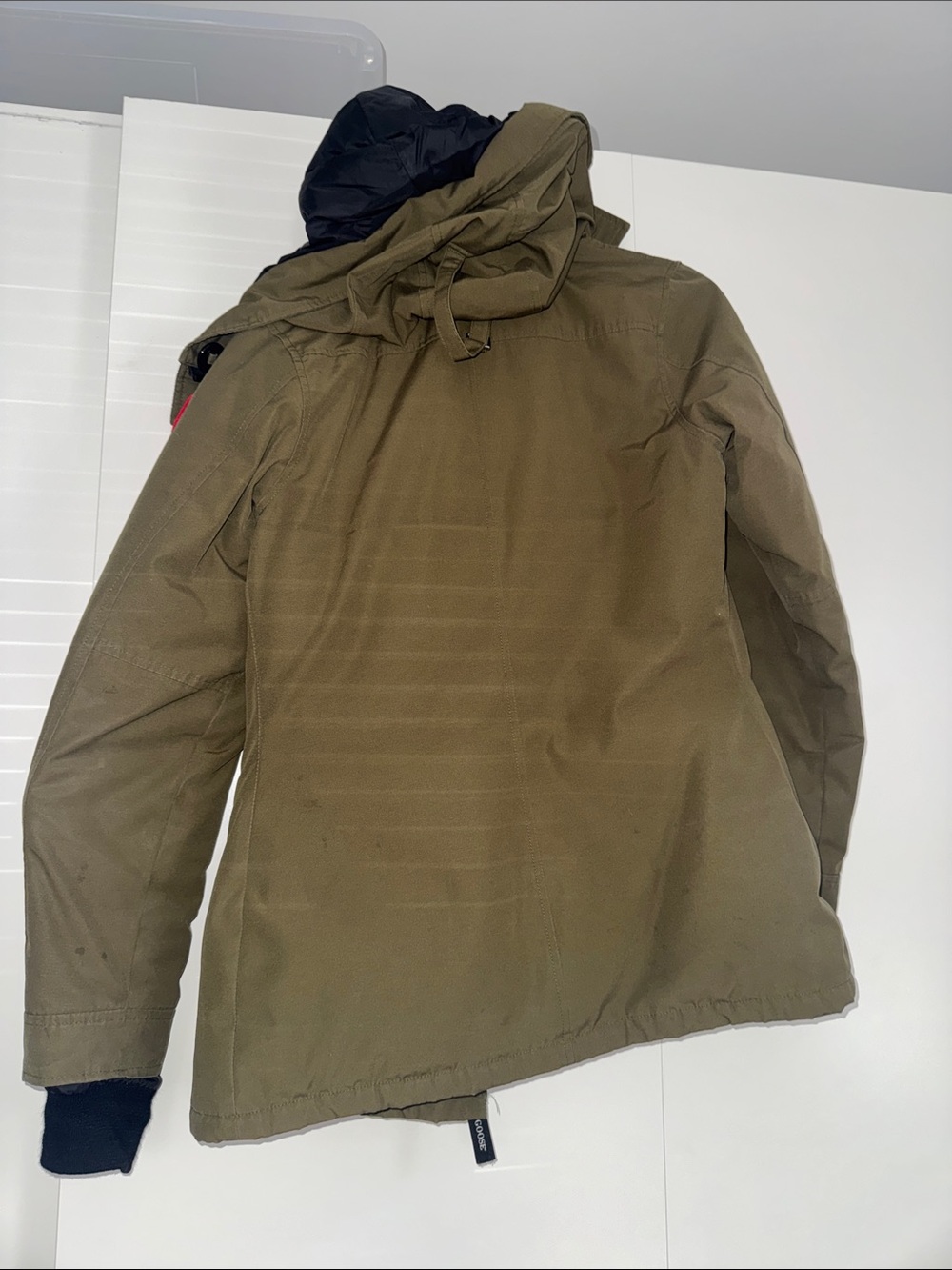 Canada Goose Olive Green Down Jacket with Hood - Picture 7 of 8